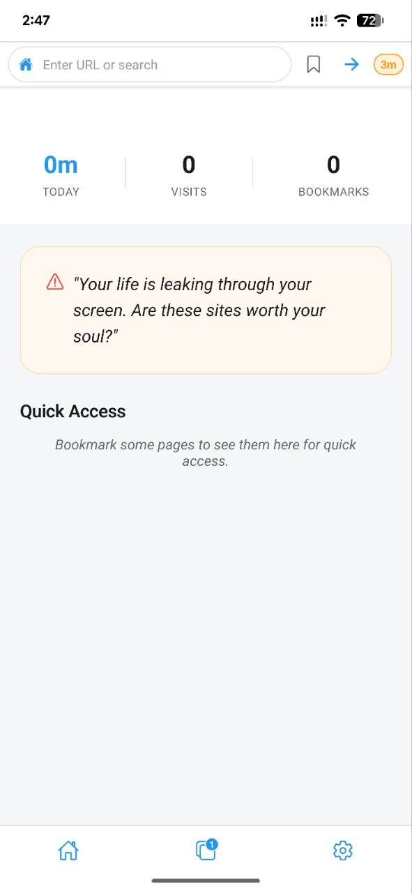 SquareBrowser home screen